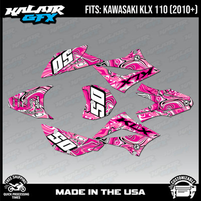 s*1様 Kawasaki KSR110プロ タンク、カウルセット ピンク s*1様