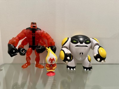 Bandai Ben Ten 10 Alien FOURARMS Heatblast Chibi Snapz & Cannonblast Figures Vtg