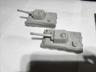 2 VINTAGE MARX BATTLEGROUND/DESERT FOX LIGHT GRAY GERMAN # 351 TANKS FINE