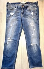 Hollister Skinny Jeans Womens 9R Blue Distressed Denim Low Rise W29 L32