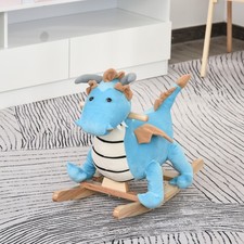 Wooden Dinosaur Rocking Horse, Realistic Sounds, Prehistoric Child Ride-On Toy,