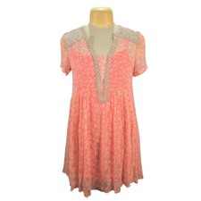 Maeve Morning Glory Mini Dress Size 6 Coral Floral Boho Babydoll Anthropologie