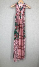 Zara Patchwork Maxi Dress Medium Multicoloured Womens V-Neck Floral New