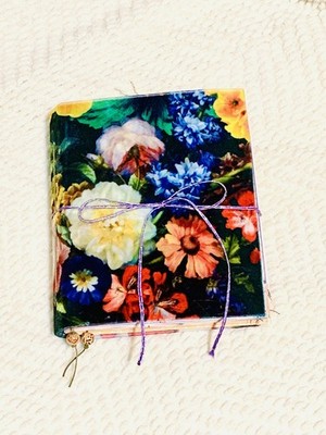 Beautiful floral velvet journal OOAK, handmade junk journal, scrapbook album