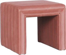 Modern Channel Tufted Velvet Ottoman| Home Décor|Ottoman for Living Room & Bedro