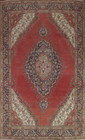 Hand-Knotted Traditional Wool Carpet Red Geometric Area Rug 8x11 Ft Bedroom Rug
