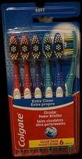 6 Pack Colgate Extra Clean Toothbrush, Adult Soft Bristle NIB