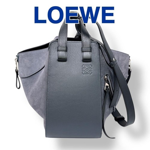 Loewe Hammock Small Bag Gray Black Suede Authentic