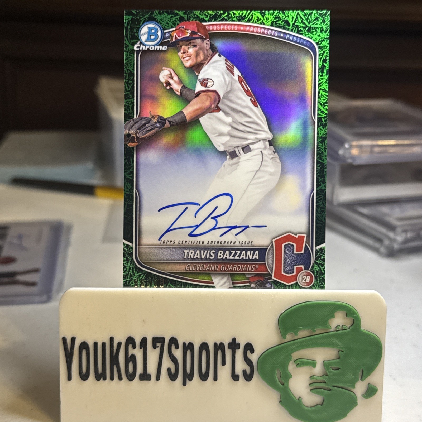 2025 Bowman Chrome Travis Bazzana Auto #CPA-TB Green Grass #’d /99 🍇