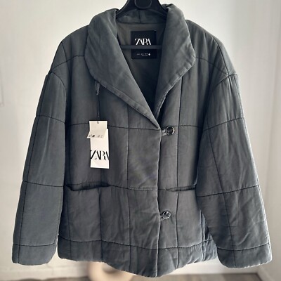 ZARA DOUBLE BREASTED QUILTED OVERSIZED RUNS BIG JACKET ZW