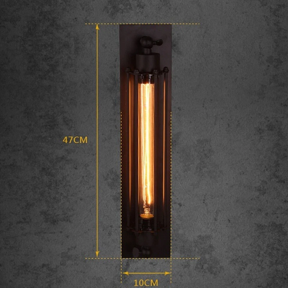 E27 Vintage Wall Light Retro Industrial Metal Wall Sconce W-filament Wall Lamp - Image 2 of 4