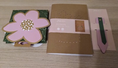 Briefpapier Geschenkpaket - A5 Notizbuch, kleine Geschenktüte & Lesezeichen