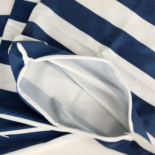 Throw Pillow Covers 4 Navy Blue White Stripes 16x15" Zip Nautical Nestinco - Imagen 4 de 10