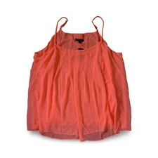 Lane Bryant Size 20 Orange Sheer Tunic Lined Adj Strap Cami Tank Top Shirt NWT