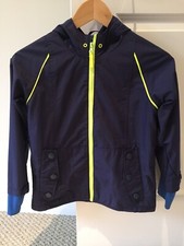 Children's Blue Rain Jacket With Yellow Details
