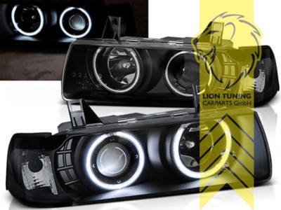 CCFL Angel Eyes Scheinwerfer für BMW E36 Coupe Cabrio schwarz