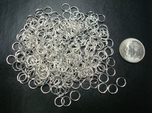 6mm SILVER plated medium gauge open round wire jump rings 300pcs FPJ025C - Picture 2 of 3