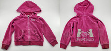 Juicy Couture Girls Velour Full Zip Hoodie Jacket Scottie Dog Crown Pink Size 3T