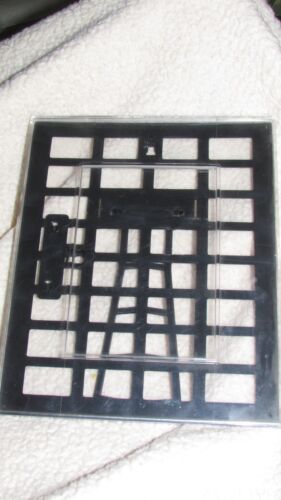 all plastic PHOTO FRAME clear black grid 7x8" photo 3.5x5" table wall (N clst) - Afbeelding 1 van 4