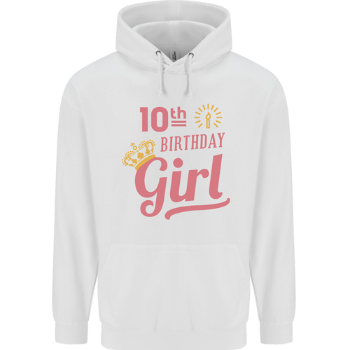 10th Birthday Girl 10 Year Old Princess Childrens Kids Hoodie - Picture 3 of 39