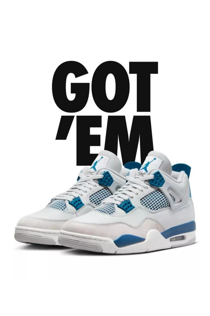 靴 Nike Air Jordan 4 military blue 9.5 2024 Air Jordan 4 Military Blue 2024 - YouTube