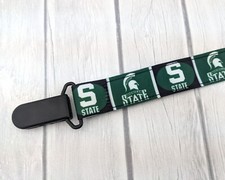 Michigan State Pacifier Clip Binki Baby Shower Gift College Stocking Stuffer