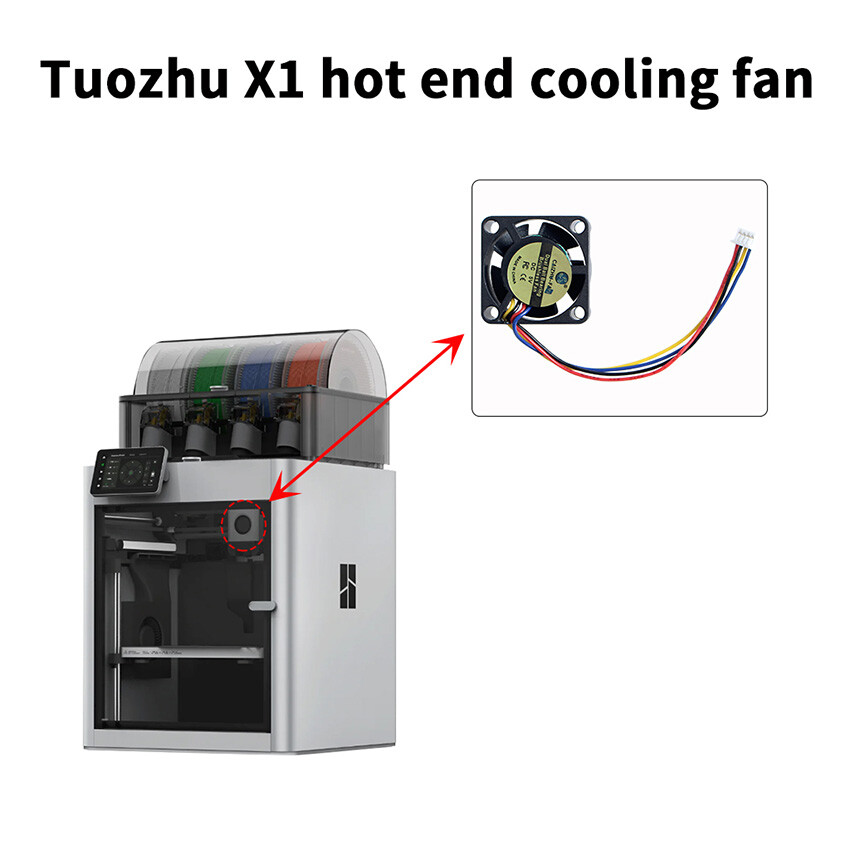Extruder Hot End Cooling Fan 2510MM 5V Dual Ball Brush-less Fan for Bambu Lab X1