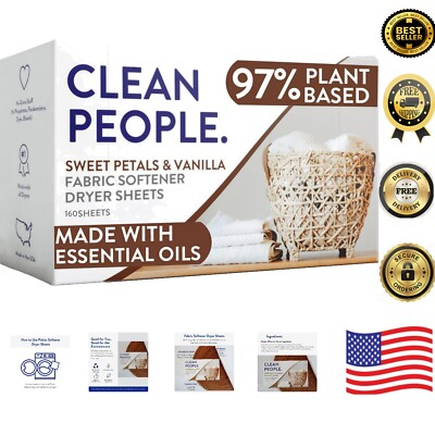 Eco-Friendly Sweet Petals Dryer Sheets - Vegan Laundry Softener - Sensitive Skin