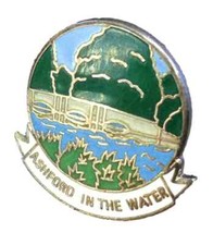 Ashford in the Water Derbyshire England Enamel Lapel Pin Badge