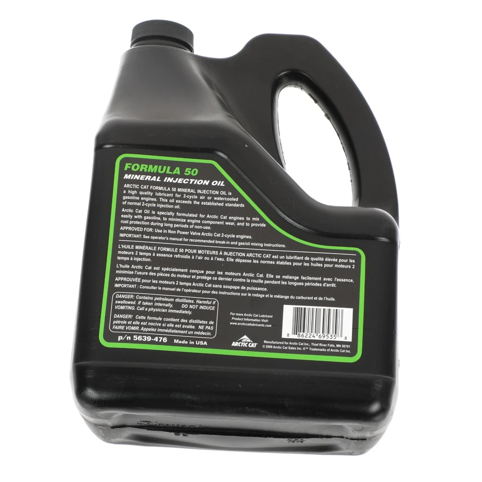 ARCTIC CAT FORMULA 50:1 MINERAL INJECTION OIL 2-CYCLE 1 GALLON OEM NEW 5639-476 Foto 3 de 4