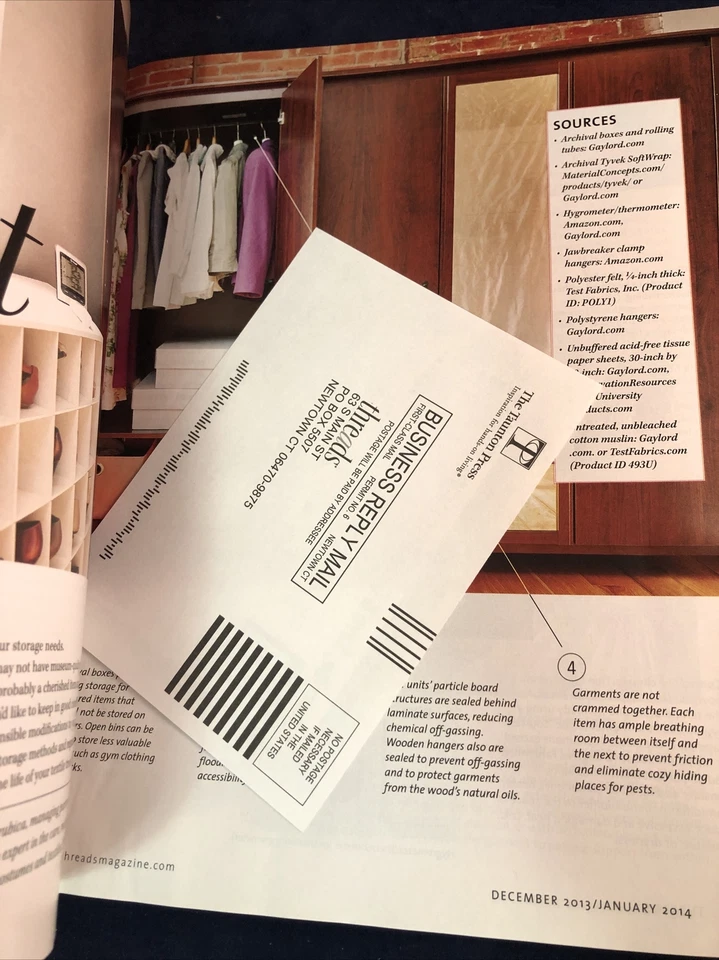 Taunton's Threads Magazine January 2014 Sheath Dress Gift Guide Luxury Fabrics - Image 4 of 4