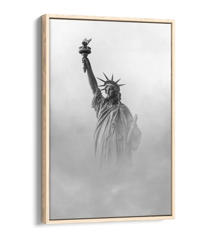 ESTATUA DE LA LIBERTAD NUBES NUEVA YORK - EFECTO FLOTANTE LIENZO IMPRESIÓN ARTÍSTICA - FOTOGRAFÍA - Imagen 3 de 12