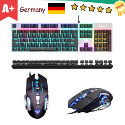 Gaming Keyboard&Mouse Wired LED Backlight Adjustment for PC/Laptop/XBOX/PS4/PS5