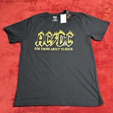 AC/DC For Those About To Rock Men's T Shirt Large Short Sleeve Black NWT