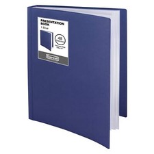 Binder with Plastic Sleeves 48-Pocket 1 Pack Blue - Presentation Book 8.5 x 1...