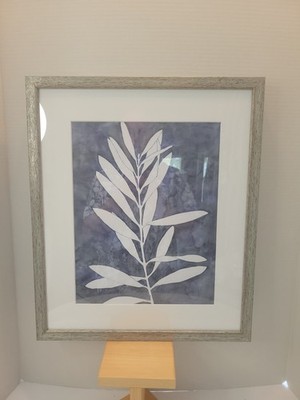 Renditions Gallery Framed Blue Botanical Wall Art Set - 16x20 Distressed Silver