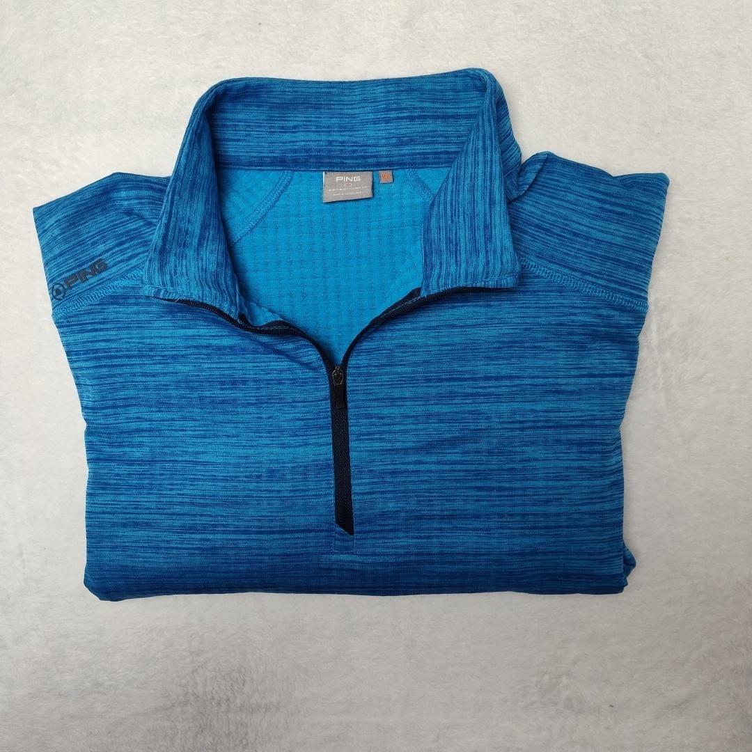 PING Sensorwarm Pullover Mens Medium Blue Quarter… - image 1