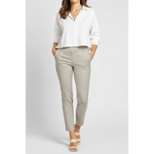 NWT SÉZANE Clara Trousers, Camel/Ecru Houndstooth Print, FR38/US6