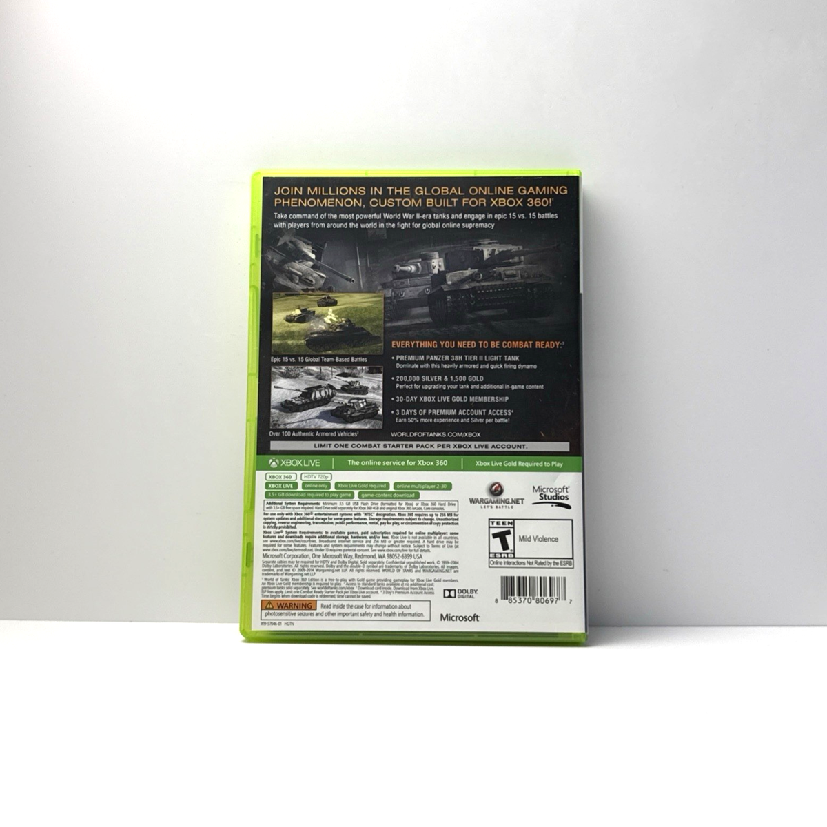 World of Tanks Microsoft Xbox 360 CIB Refurbished & Tested Free