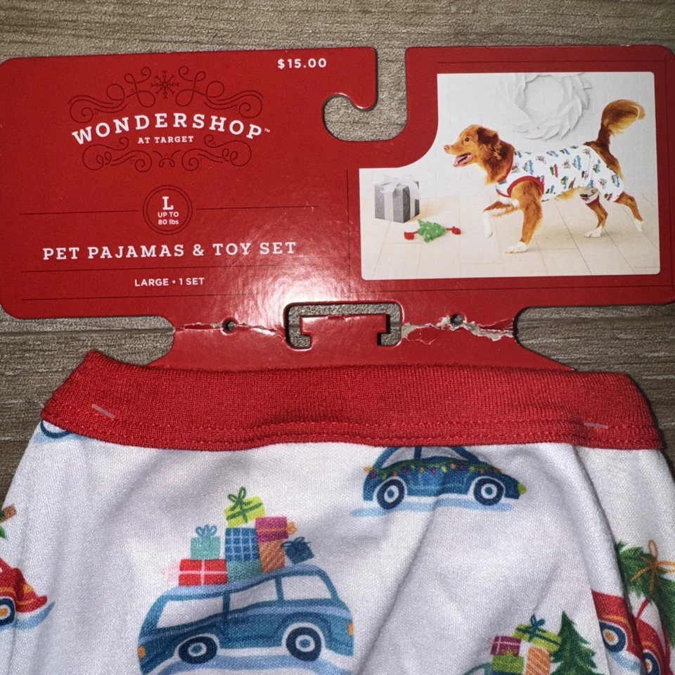 WonderShop At Target | Pet / Dog Christmas Pajamas | NEW | Size Large + TOY! - Image 2 of 4