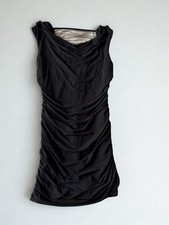 BCX Black Beaded Ruched Short Sleeveless V-Neck Bodycon Dress Size L