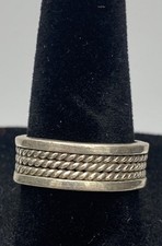 925 Sterling Silver Rope Design Band Size 7 1/4 Ring 4.7g