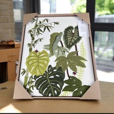 BP-Home Textile Embroidery Wall Art Tropical Leaves and Ladybugs Decor 21X 17in