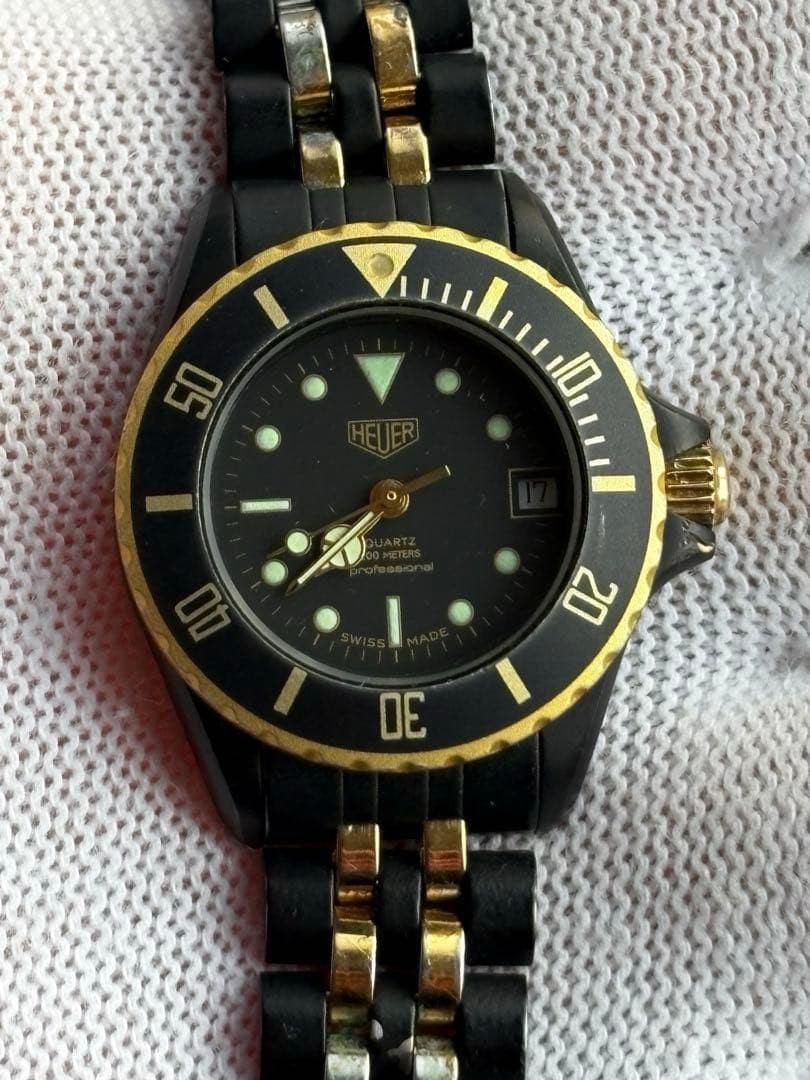 Tag Heuer 980038 Professional Black Dial Mens Watch Tested Quartz