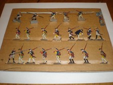 Vintage Zinnfiguren Flats Hand Painted Double Sided Lot 22 Colonial Soldiers