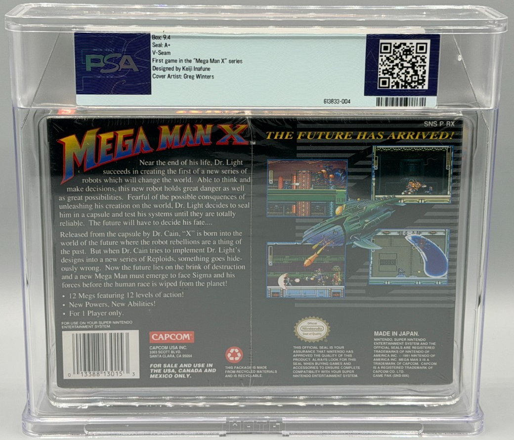 神拳の超人 初期 PSA9 Mega Man X Super Nintendo SNES First Print Japan Sealed New PSA