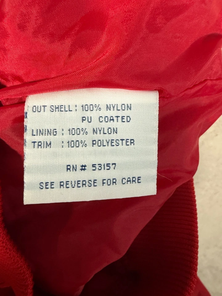 Vintage Angels Bomber Jacket Majestic Kids M Embroidered Script Full Zip Red - Image 4 of 4