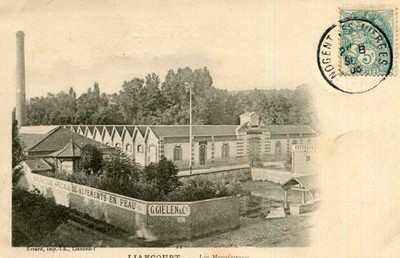 Karte LIANCOURT Les Manufactures Schild GIELEN Spezial Lederbekleidung