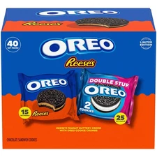 OREO REESE'S Peanut Buttery Creme & OREO Stuf Cookies Variety Pack, 1.02  40 pk.
