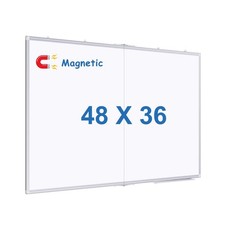 Magnetic Whiteboard Dry Erase, 48 x 36 inch Large White Board for Wall, Folda...